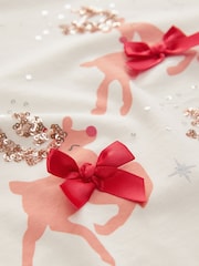 Ecru Sequin Christmas Long Sleeve 100% Cotton T-Shirt (3-16yrs) - Image 7 of 7