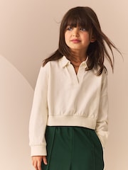 Ecru Collared Boxy Sweatshirt (3-16yrs) - Image 3 of 8