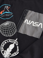 Black Licensed NASA Long Sleeve T-Shirt (3-16yrs) - Image 3 of 3