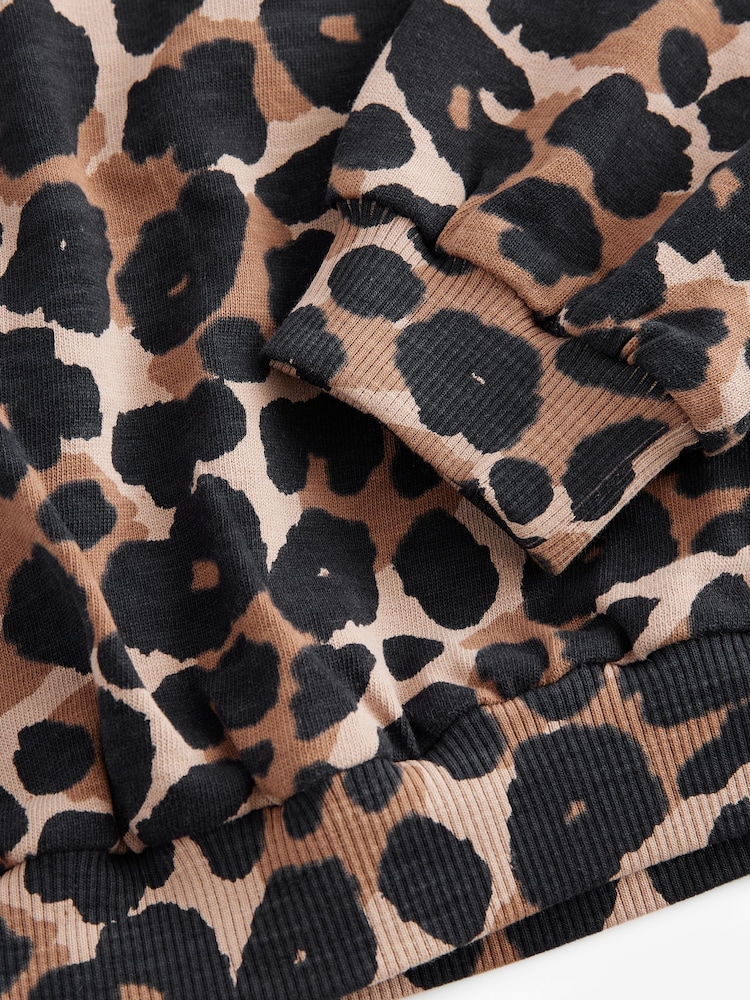 Animal Print 100% Cotton Boxy Long Sleeve Sweatshirt (3-16yrs) - Image 6 of 6