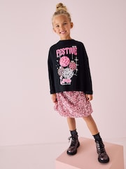 Black Sequin Christmas Long Sleeve 100% Cotton T-Shirt (3-16yrs) - Image 3 of 9
