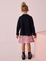 Black Sequin Christmas Long Sleeve 100% Cotton T-Shirt (3-16yrs) - Image 4 of 9