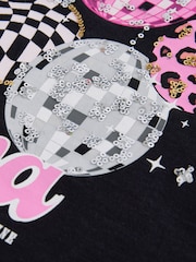 Black Sequin Christmas Long Sleeve 100% Cotton T-Shirt (3-16yrs) - Image 8 of 9