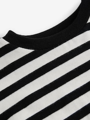 Black/White Stripe Print 100% Cotton Boxy Long Sleeve Sweatshirt (3-16yrs) - Image 6 of 8
