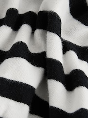 Black/White Stripe Print 100% Cotton Boxy Long Sleeve Sweatshirt (3-16yrs) - Image 8 of 8