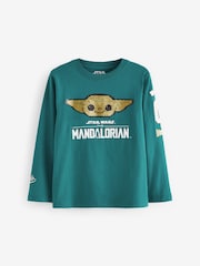 Teal Blue Flippy Sequin License Star Wars 100% Cotton T-Shirt (3-16yrs) - Image 1 of 5