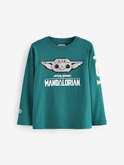 Teal Blue Flippy Sequin License Star Wars 100% Cotton T-Shirt (3-16yrs) - Image 2 of 5