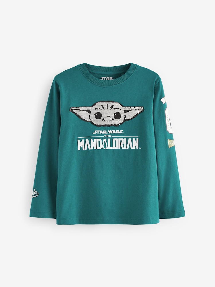 Teal Blue Flippy Sequin License Star Wars 100% Cotton T-Shirt (3-16yrs) - Image 2 of 5