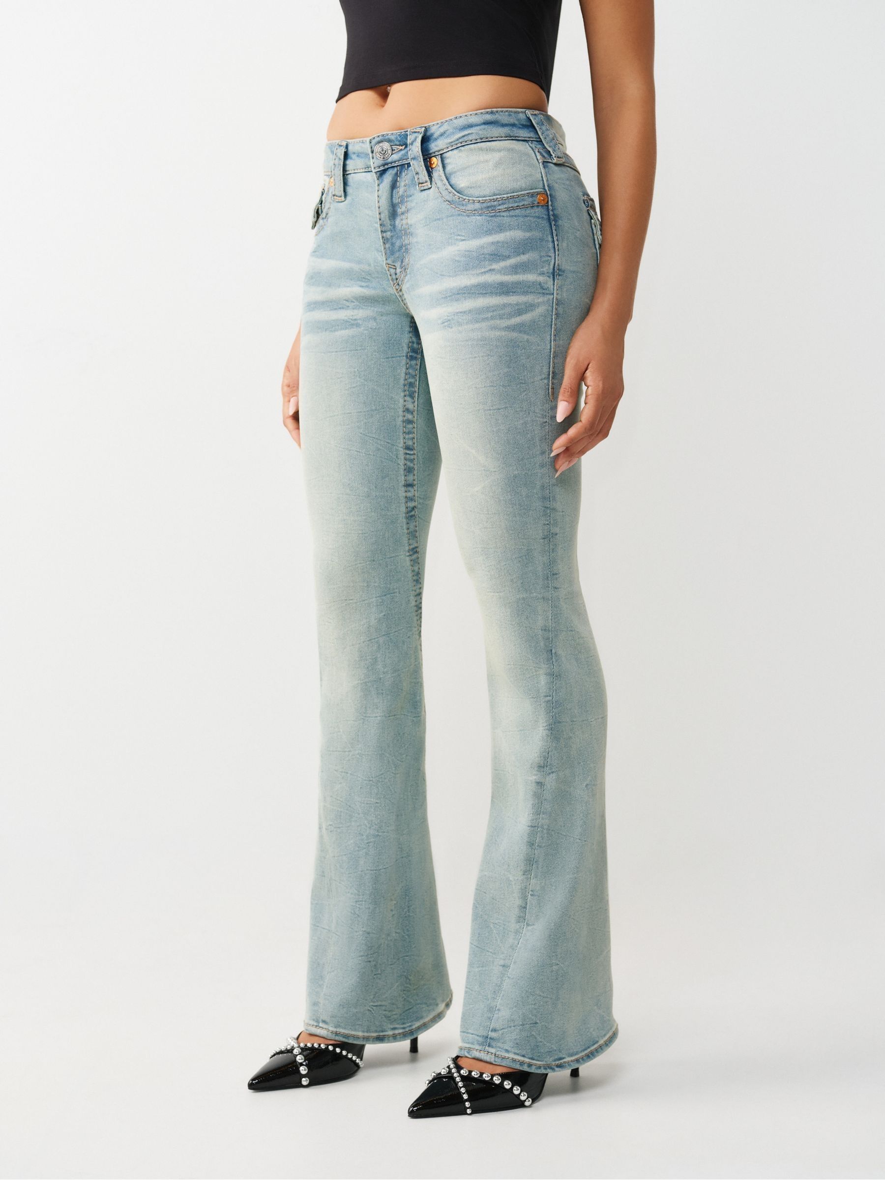 Buy True Religion Blue Joey Flare Flap Big T Jeans from Next Romania