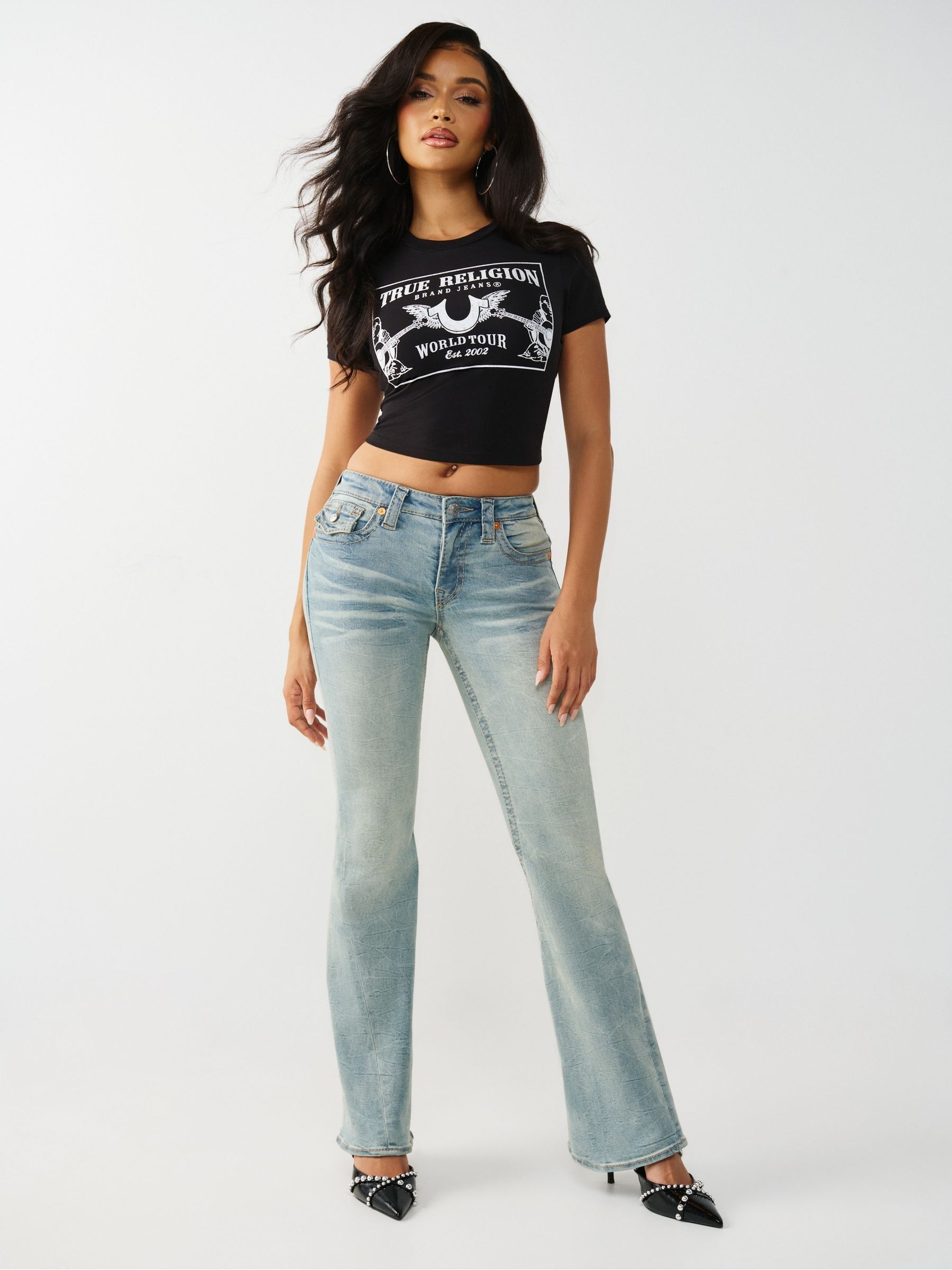 Buy True Religion Blue Joey Flare Flap Big T Jeans from Next Bulgaria