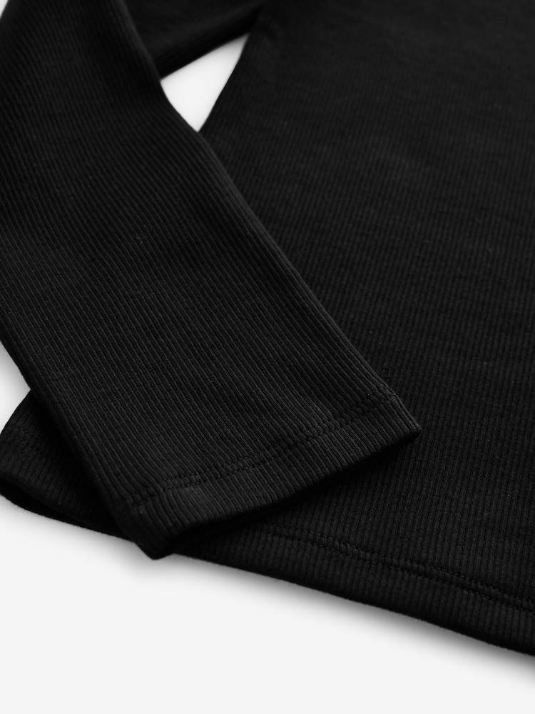 Noir - Manches longues One Shoulder Top (3-16yrs) - Image 5 of 6
