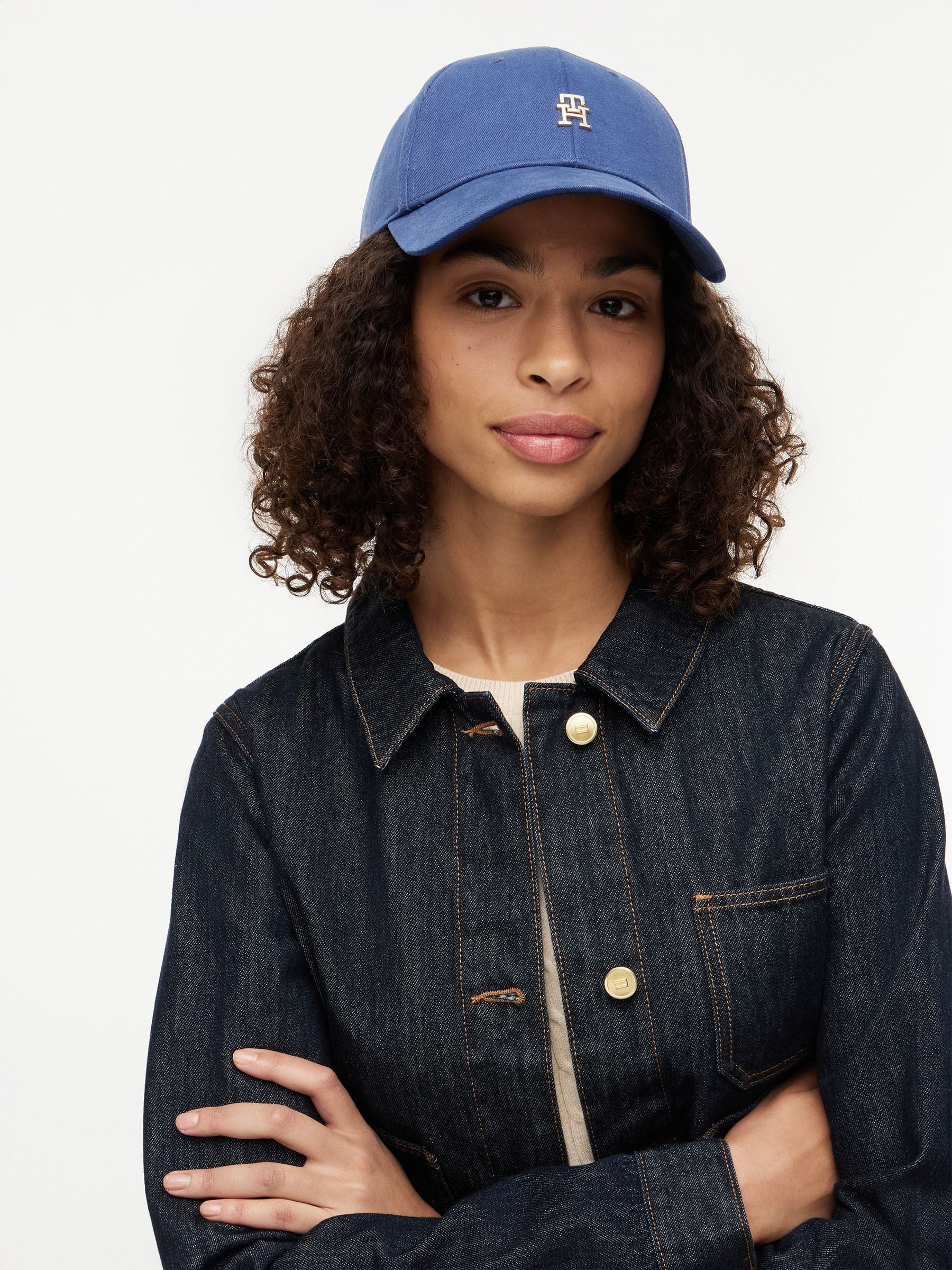 Buy Tommy Hilfiger Blue Monogram Twill Baseball Cap from Next Canada