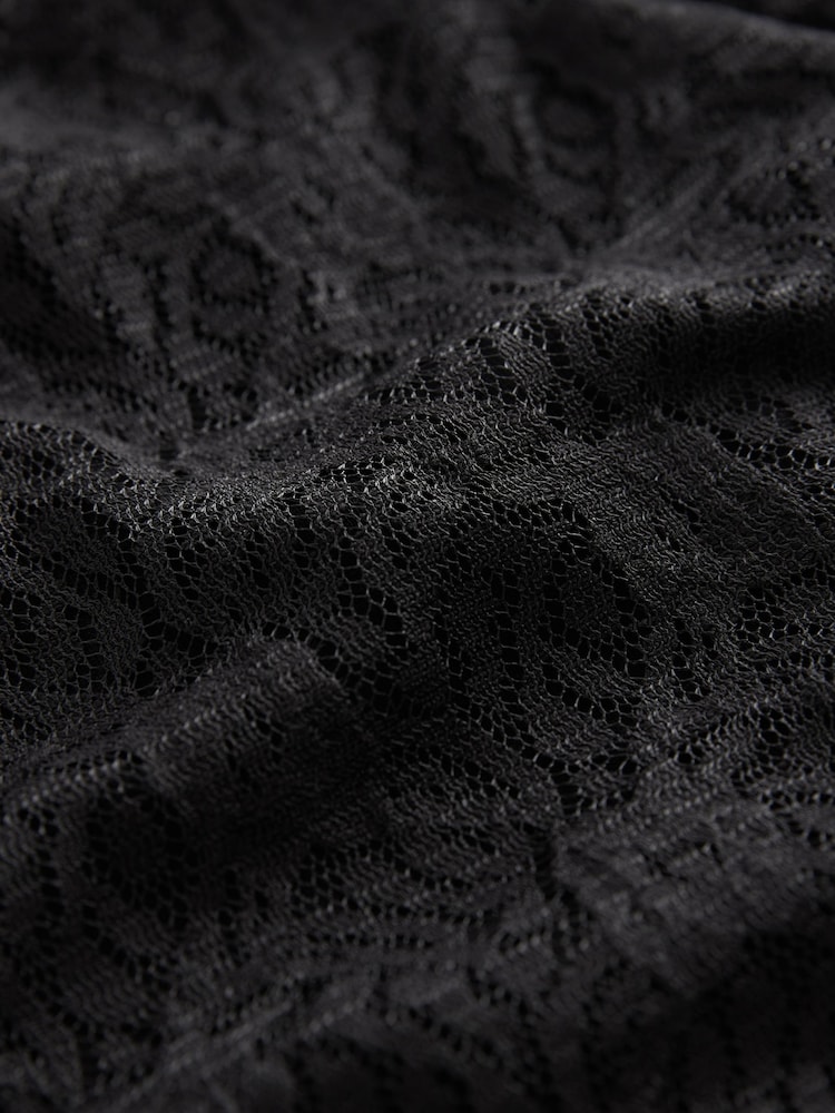 Black 100% Cotton Lace Top with Vest (3-16yrs) - Image 8 of 8 Black 100% Cotton Lace Top with Vest (3-16yrs) - Image 8 of 8