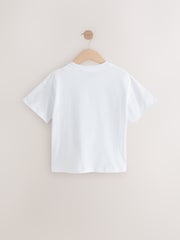 White Pastel Rainbow Sequin Heart Print T-Shirt (3-16yrs) - Image 2 of 4