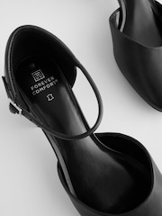 Black Standard/Wide Fit Forever Comfort® Leather Round Toe Block Heels - Image 5 of 6