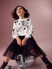 Ecru Sequin Graffiti 100% Cotton Sweatshirt (3-16yrs) - Image 2 of 11