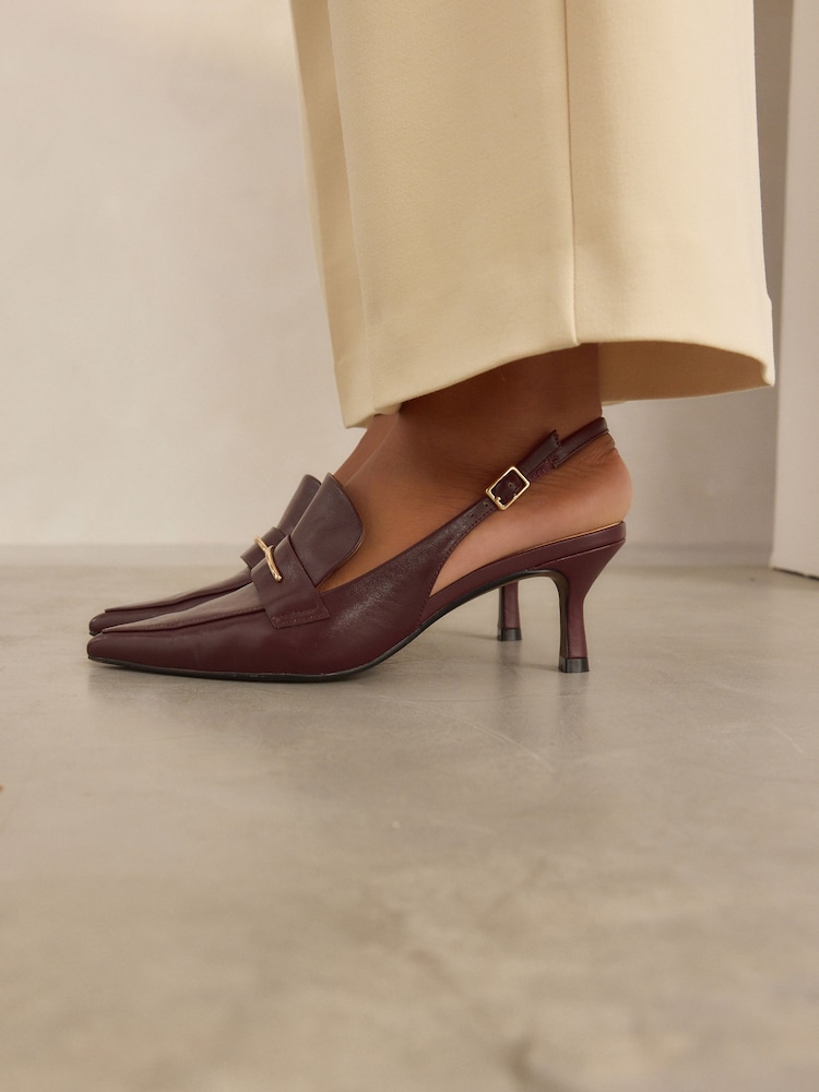 Temno rdeča - Forever Comfort® Point Toe Heeled mokasini - Slika 1 iz 11 Temno rdeča - Forever Comfort® Point Toe Heeled mokasini - Slika 1 iz 11