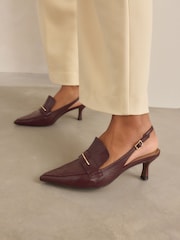Burgundy Forever Comfort® Point Toe Heeled Loafers - Image 4 of 11