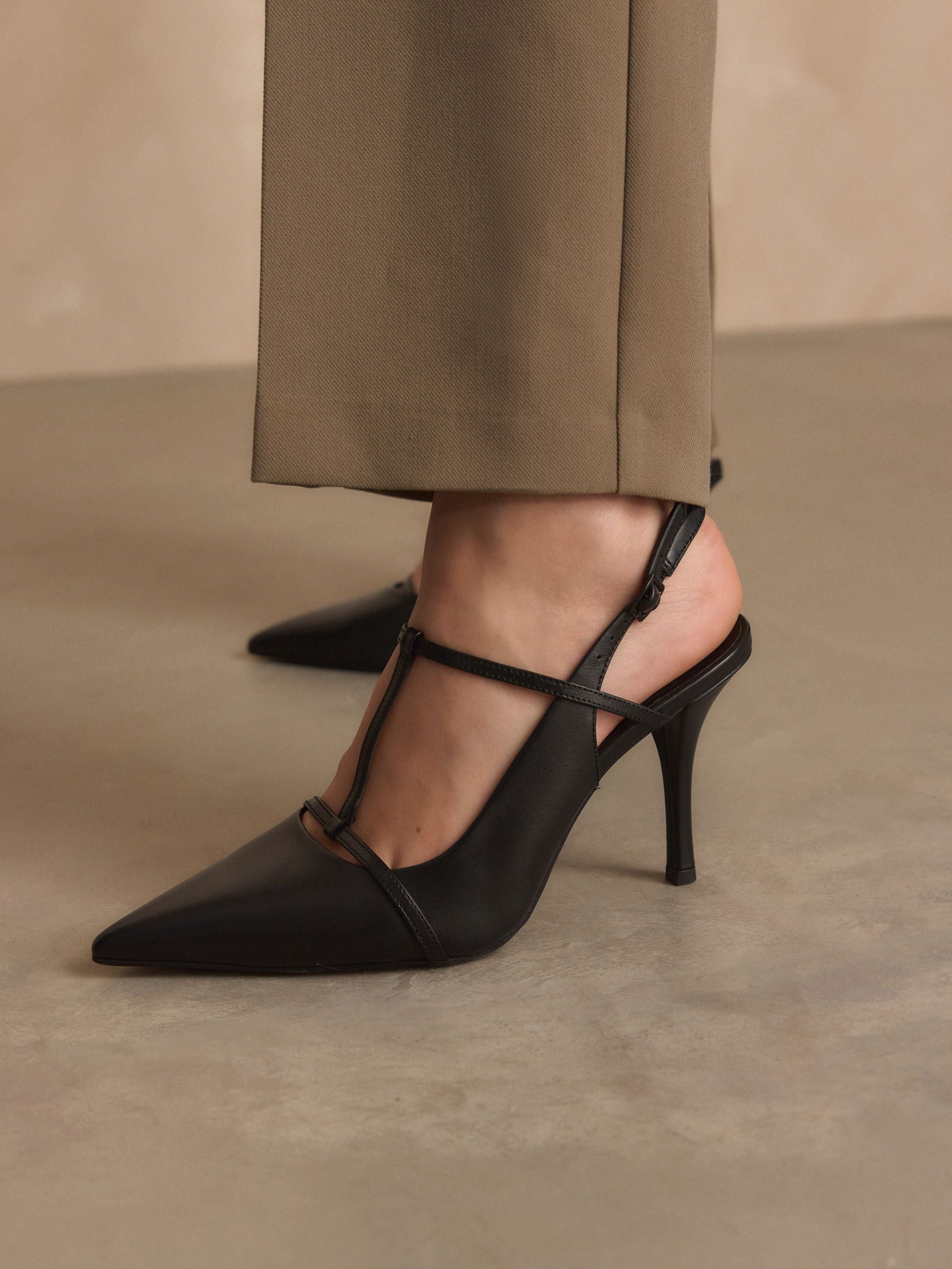 T bar high heels best sale
