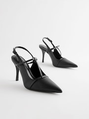 Preto - Forever Comfort® Leather T-Bar Point Toe Heels - Imagem 5 de 10