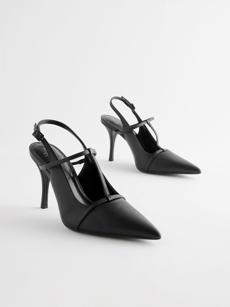 Buy Black Forever Comfort® Leather T-Bar Point Toe Heels from Next USA