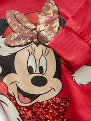 Red Sequin Minnie Mouse Christmas License 100% Cotton Sweatshirt (3-16yrs) - Image 7 of 8