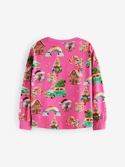 Pink Christmas Long Sleeve 100% Cotton Top (3-16yrs) - Image 5 of 7