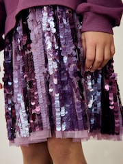 Purple Sequin 2-in-1 Sweatshirt Dress (3-12yrs) - Image 5 of 9