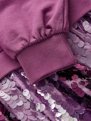 Purple Sequin 2-in-1 Sweatshirt Dress (3-12yrs) - Image 8 of 9