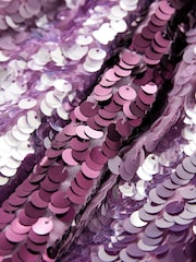 Purple Sequin 2-in-1 Sweatshirt Dress (3-12yrs) - Image 9 of 9