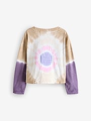 Brown/Purple - رداء علوي صباغة بالربط بكم طويل تصميم فراشة قطن 100% (3-16سنة) - صورة 6 من 8