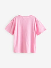 Pink/Green Oversized Embellished 100% Cotton Graphic T-Shirt (3-16yrs) - Image 6 of 8