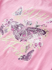 Pink/Green Oversized Embellished 100% Cotton Graphic T-Shirt (3-16yrs) - Image 7 of 8