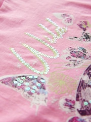 Pink/Green Oversized Embellished 100% Cotton Graphic T-Shirt (3-16yrs) - Image 8 of 8