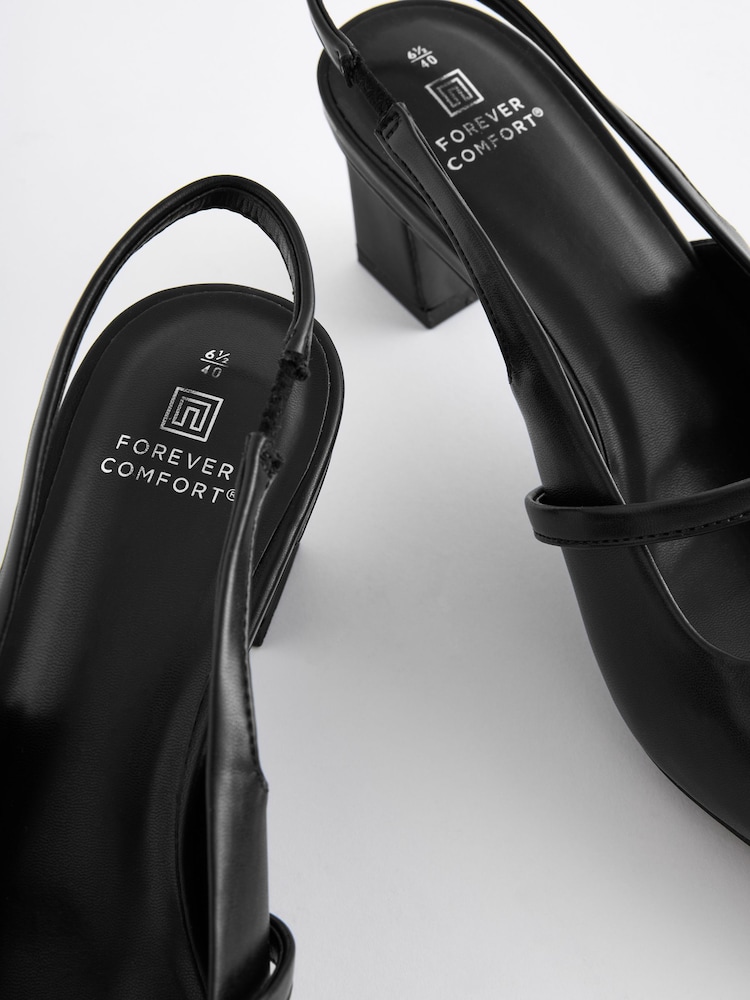 črna - Forever Comfort® Square Toe čevelj z odprto peto; salonar z odprto peto čevlji z visoko peto - Slika 8 iz 8 črna - Forever Comfort® Square Toe čevelj z odprto peto; salonar z odprto peto čevlji z visoko peto - Slika 8 iz 8