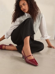 Red Forever Comfort® Square Toe Sling Back Heels - Image 2 of 9