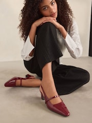Red Forever Comfort® Square Toe Sling Back Heels - Image 3 of 9