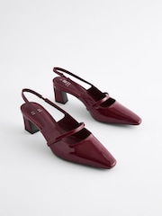 Red Forever Comfort® Square Toe Sling Back Heels - Image 5 of 9
