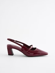 Red Forever Comfort® Square Toe Sling Back Heels - Image 6 of 9