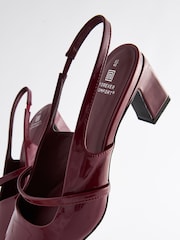 Red Forever Comfort® Square Toe Sling Back Heels - Image 7 of 9