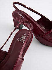 Red Forever Comfort® Square Toe Sling Back Heels - Image 9 of 9