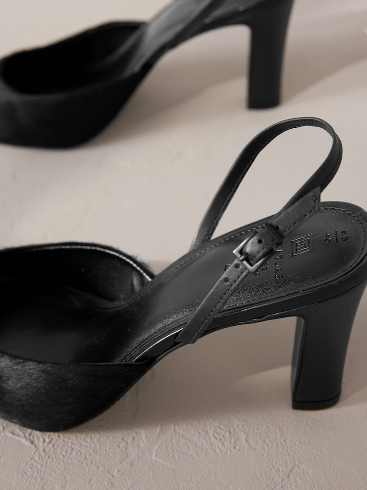 črna - Premium Square Toe Slingback čevlji z visoko peto - Slika 9 iz 9 črna - Premium Square Toe Slingback čevlji z visoko peto - Slika 9 iz 9