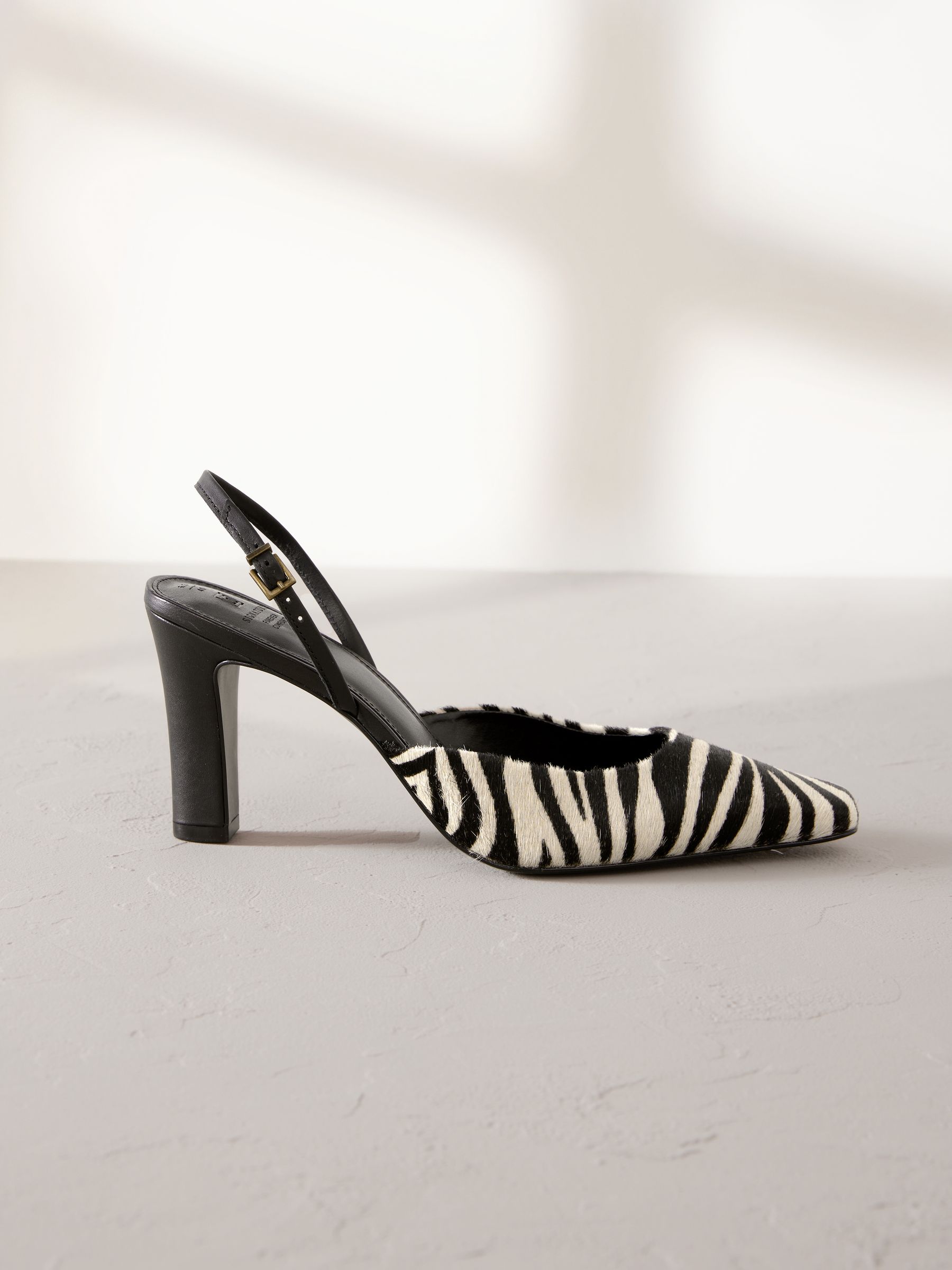 Buy Zebra Premium Square Toe Slingback Heels from the Next UK