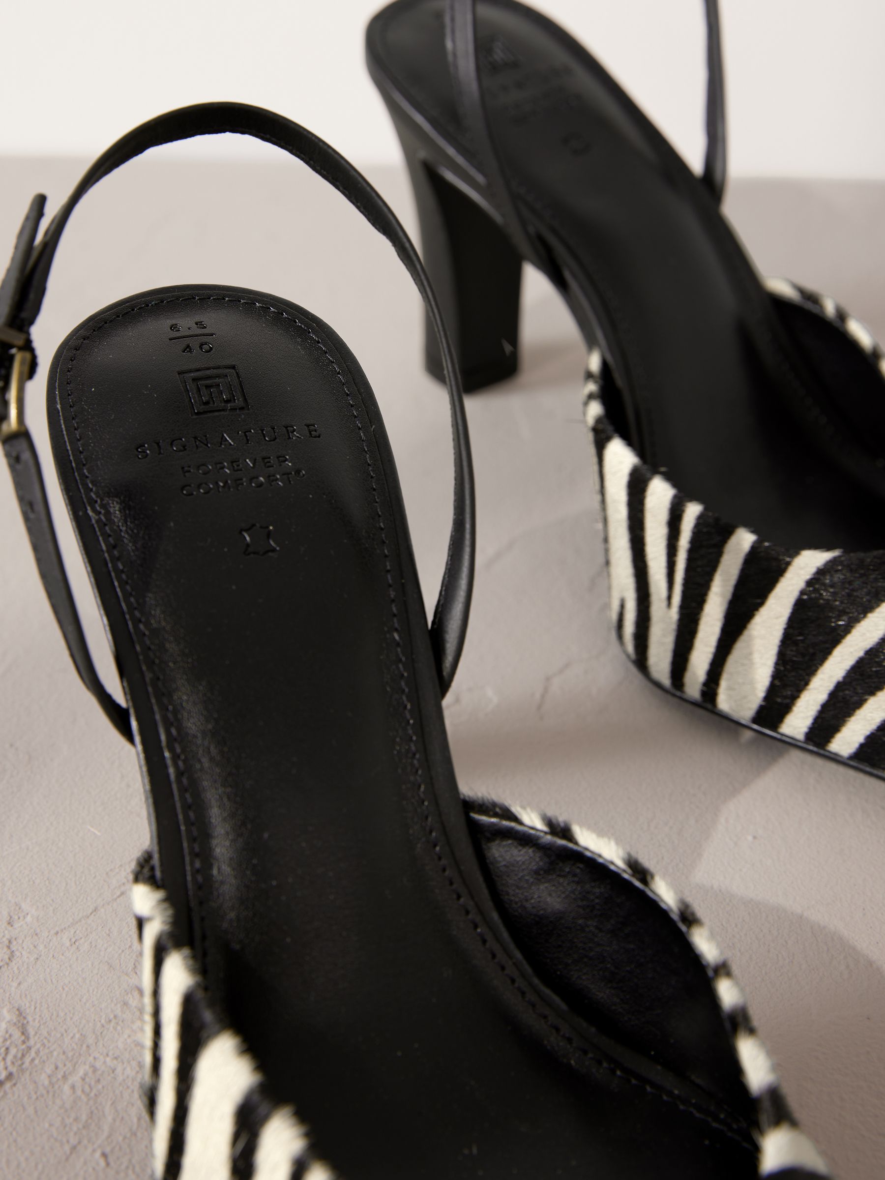 Zebra slingback shoes clearance