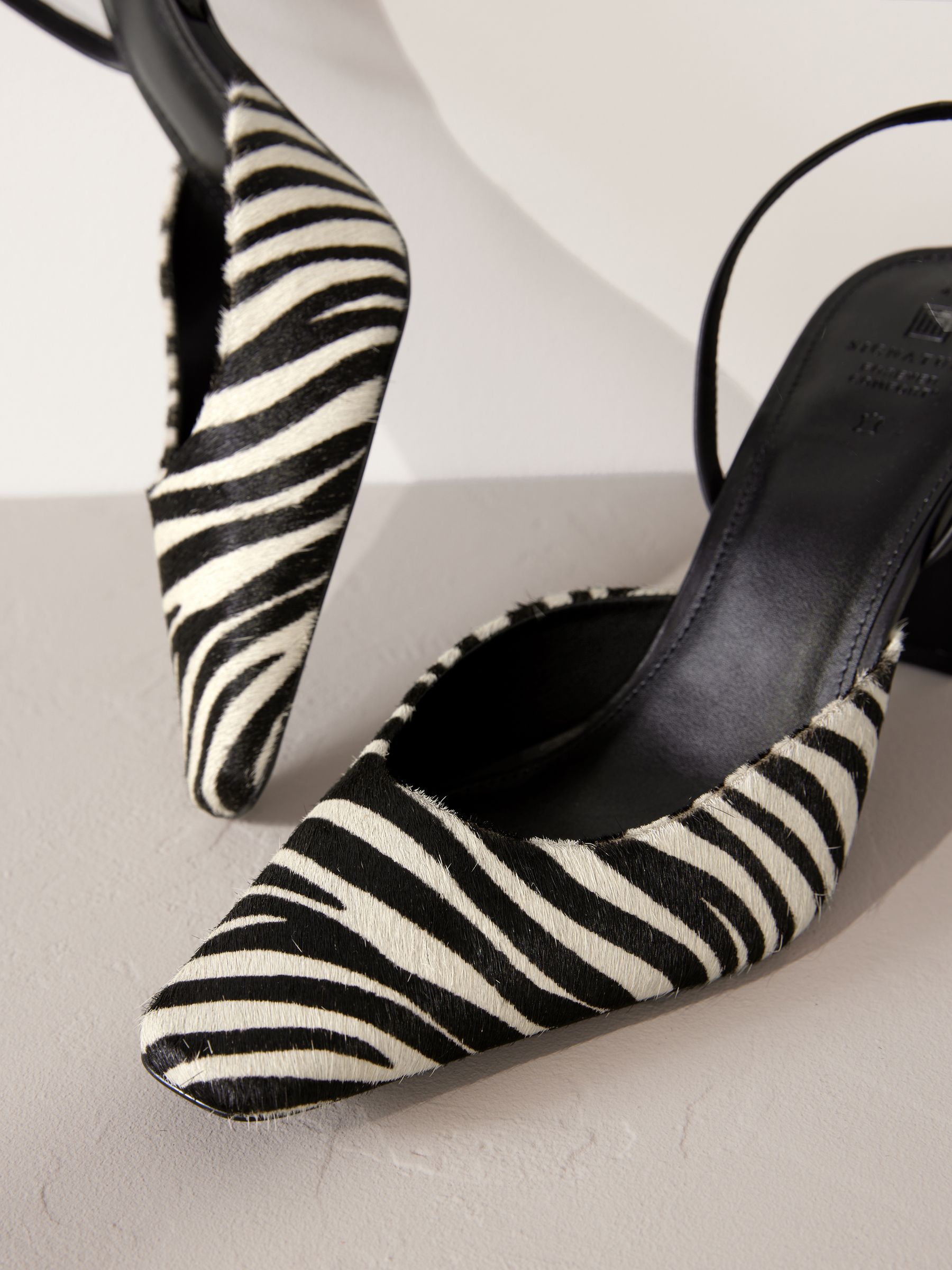 Zebra slingback shoes best sale