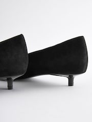 Black Forever Comfort® Leather Bow Kitten Heels - Image 3 of 5