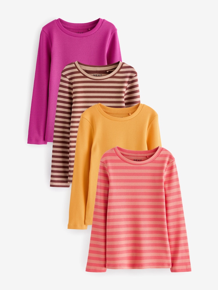 Orange mit Pink - Gerippte Langarmshirts 4er-Pack (3-16 Jahre) - Bild 1 von 10 Orange mit Pink - Gerippte Langarmshirts 4er-Pack (3-16 Jahre) - Bild 1 von 10