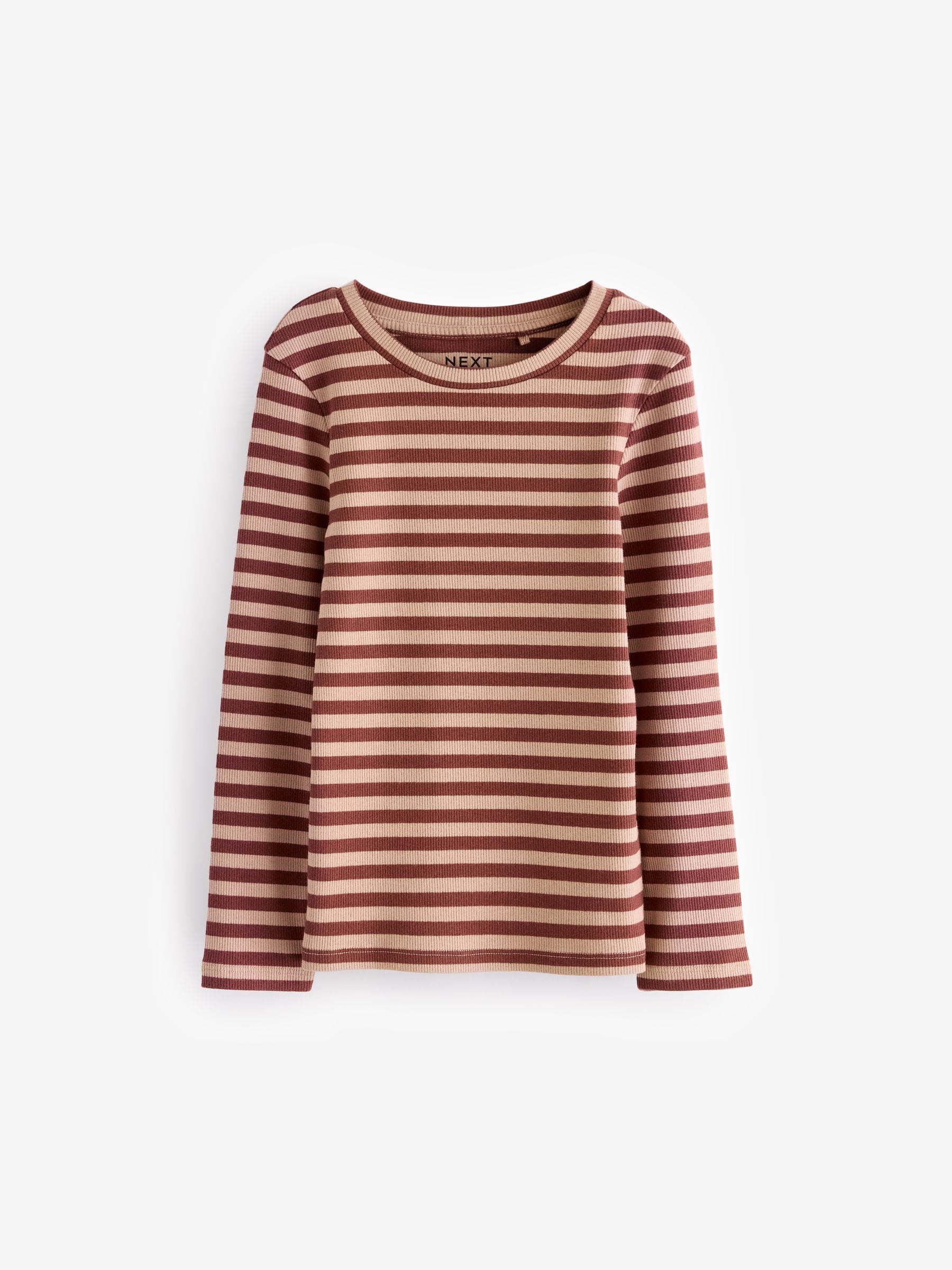 Buy Orange/Pink Rib Long Sleeve Tops 4 Pack (3-16yrs) from