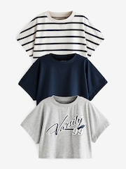 Bleu/Gris - Boxy T-Shirts 3 Pack (3-16yrs) - Image 1 of 7