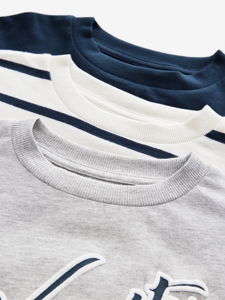Bleu/Gris - Boxy T-Shirts 3 Pack (3-16yrs) - Image 6 of 7